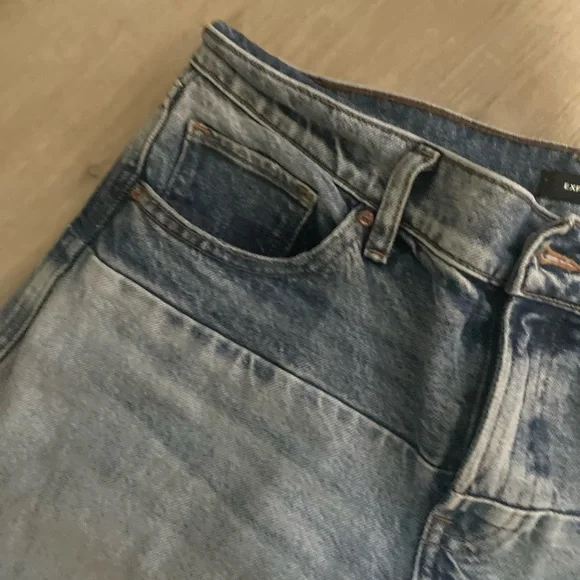 Express two tone destructed flare jeans size 6 - Picture 8 of 12